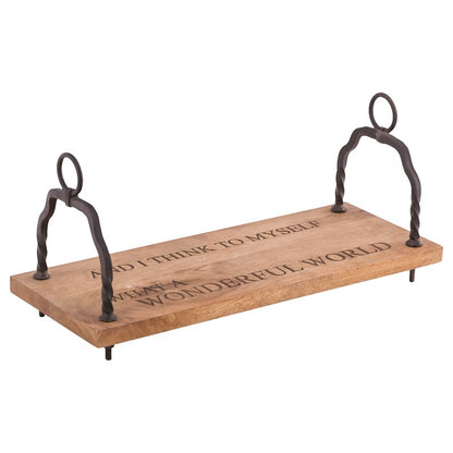 Atlas Lighting Wonderful Life Swing 24in W | Traditional Natural Wood & Black Metal | Living Room & Porch Decor | 24 x 10 x 8 in | Model AC11622-01