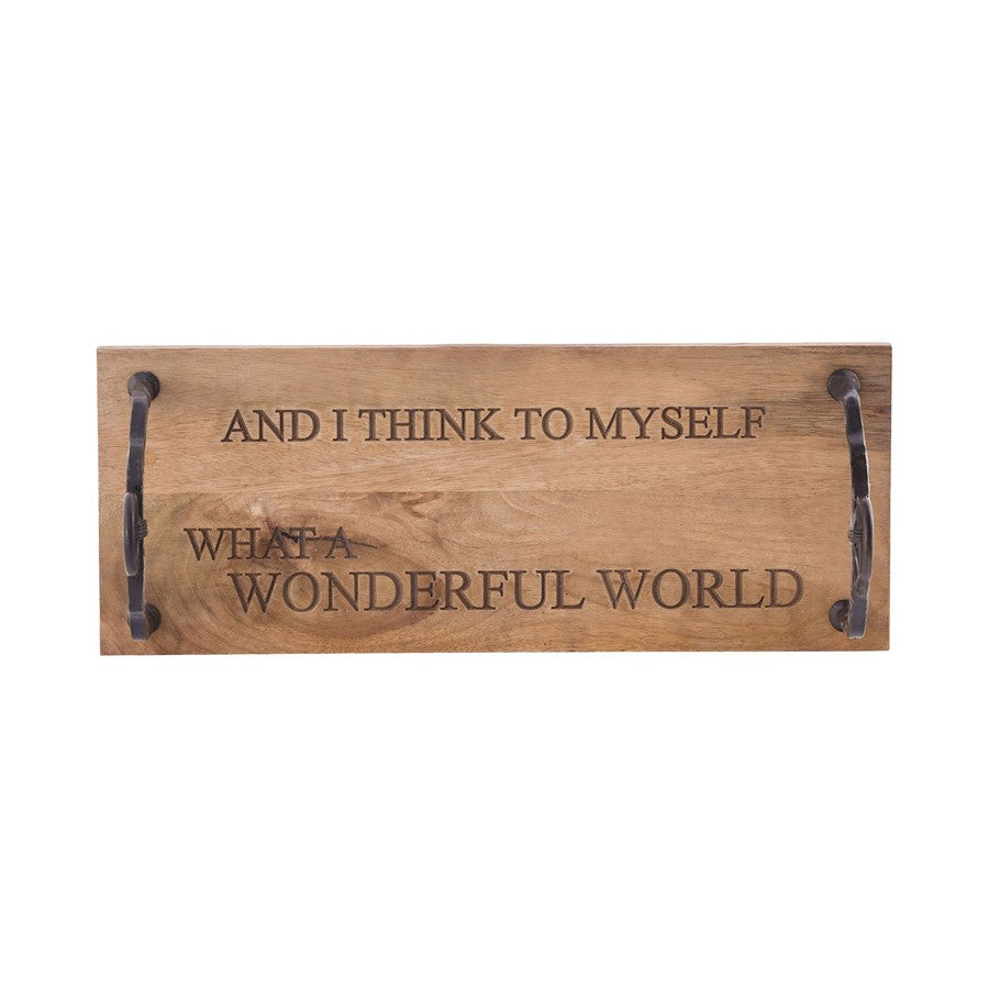 Atlas Lighting Wonderful Life Swing 24in W | Traditional Natural Wood & Black Metal | Living Room & Porch Decor | 24 x 10 x 8 in | Model AC11622-01