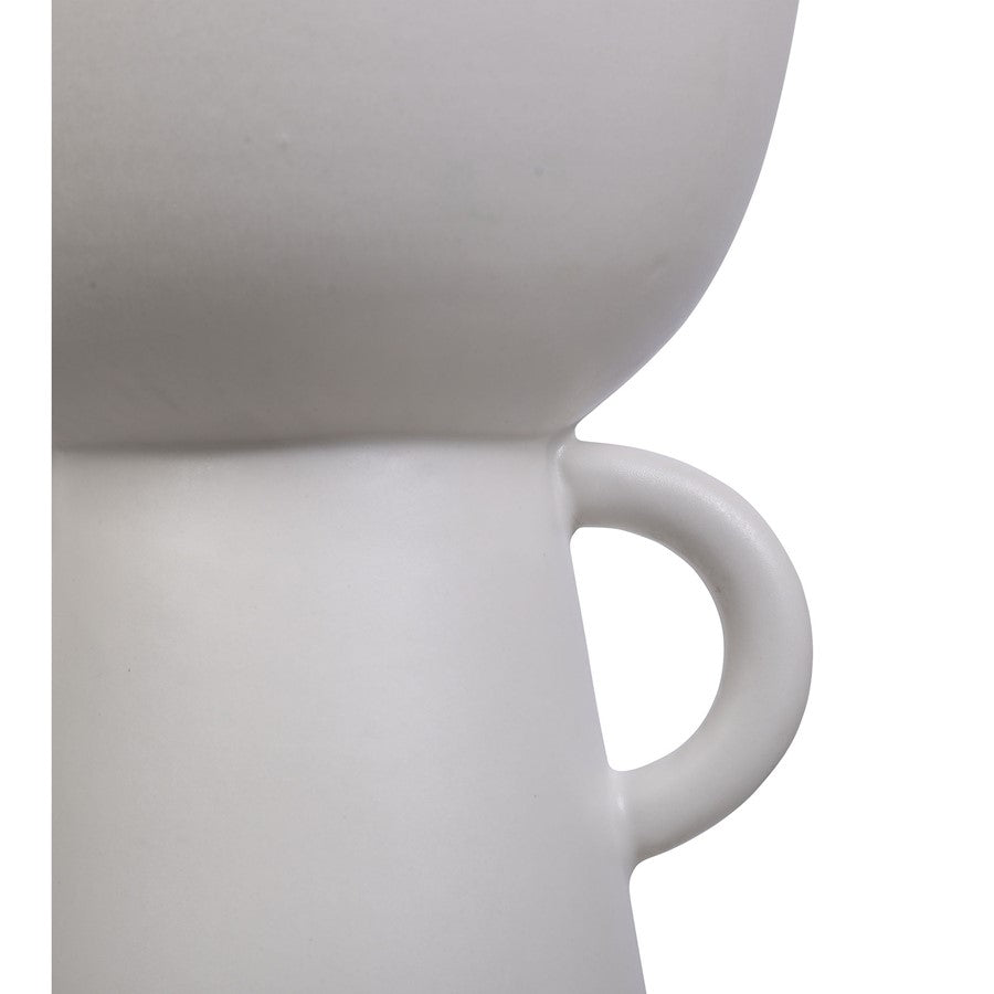 Atlas Lighting Talus Large Vase | Matte White Earthenware | Living Room & Hallway Accent | 8 x 8 x 17 in | Model AC11624-01