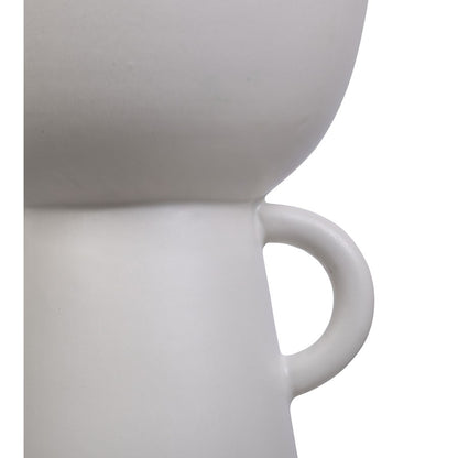 Atlas Lighting Talus Large Vase | Matte White Earthenware | Living Room & Hallway Accent | 8 x 8 x 17 in | Model AC11624-01