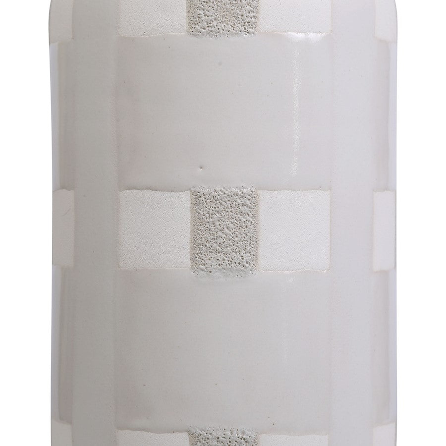 Atlas Lighting Tammy Small Vase | Beige Earthenware | Modern & Farmhouse Accent | 4.5 x 4.5 x 9 in | Model AC11625-01