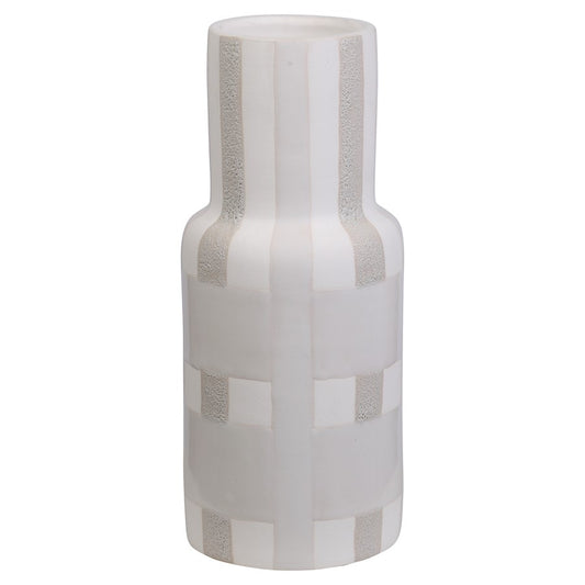 Atlas Lighting Tammy Large Vase | Beige Earthenware | Modern & Farmhouse Accent | 4.75 x 4.75 x 12 in | Model AC11625-02