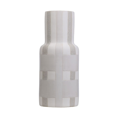 Atlas Lighting Tammy Large Vase | Beige Earthenware | Modern & Farmhouse Accent | 4.75 x 4.75 x 12 in | Model AC11625-02