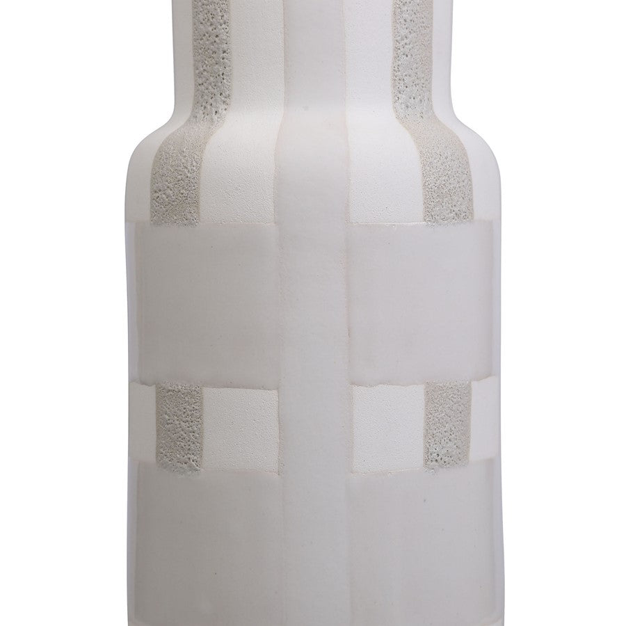 Atlas Lighting Tammy Large Vase | Beige Earthenware | Modern & Farmhouse Accent | 4.75 x 4.75 x 12 in | Model AC11625-02