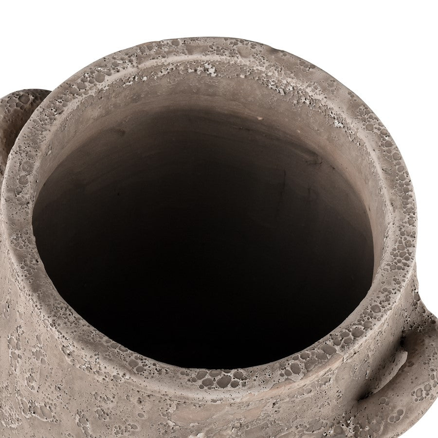 Atlas Lighting Tanis Vessel Extra Small | Aged Gray Earthenware | Cultural & Found-Object Accent | 8.75 x 10.25 x 12 in | Model AC11626-01