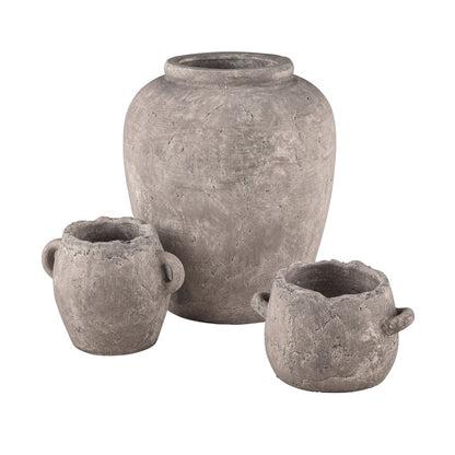 Atlas Lighting Tanis Vase Extra Small | Aged Gray Earthenware | Entryway & Shelf Decor | 5.75in H | Model AC11626-02