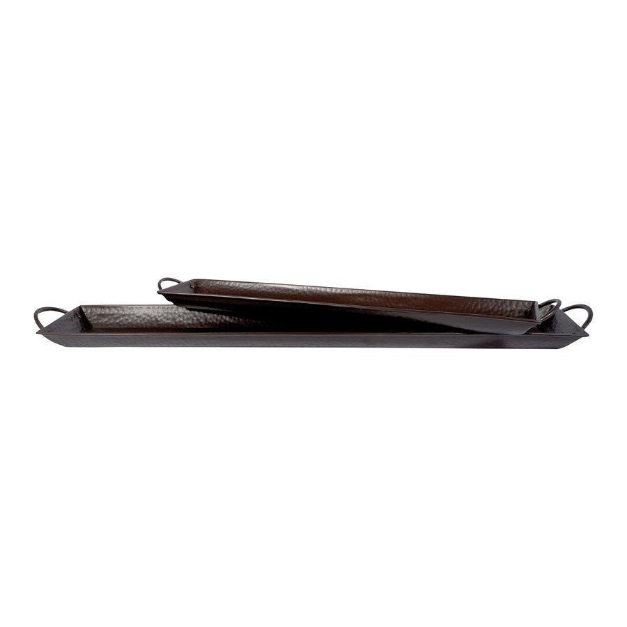 Atlas Lighting Taos Tray Set of 2 | Bronze Metal | Buffet & Coffee Table Decor | 2.5in H | Model AC11629-01S