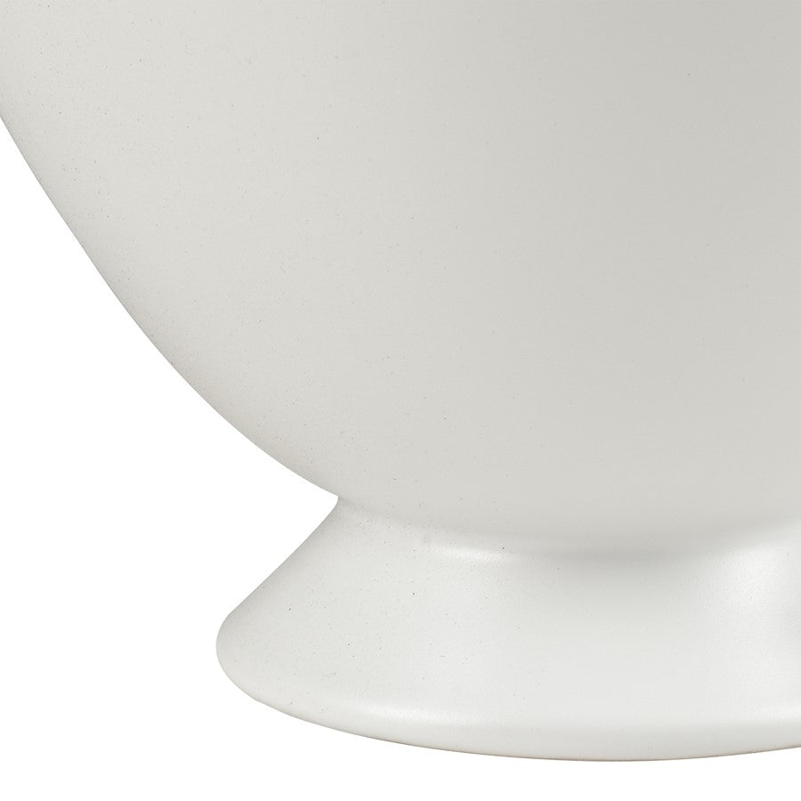 Atlas Lighting Tellis Medium Vase | White Fluted Earthenware with Handles | Living Room & Entryway Decor | 11.75 x 11.75 x 16 in | Model AC11633-01