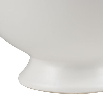 Atlas Lighting Tellis Large Vase | White Fluted Earthenware with Handles | Living Room & Entryway Decor | 17.5 x 17.5 x 18 in | Model AC11633-02