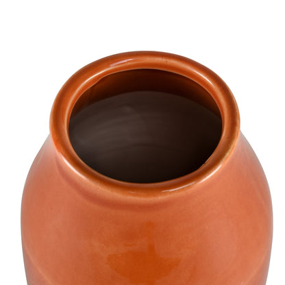 Atlas Lighting Terra Large Vase | Coral & Cream Earthenware | Living Room & Entryway Decor | 5.25 x 5.25 x 14.75 in | Model AC11635-02