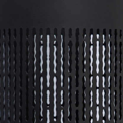 Atlas Lighting Terrell Medium Hurricane | Matte Black Metal & Natural Wood | Living Room & Entryway Decor | 7 x 7 x 10 in | Model AC11636-02