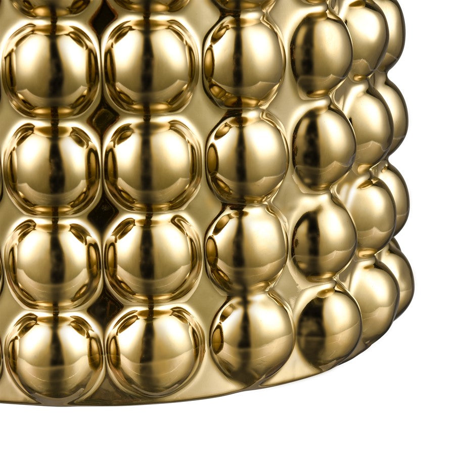 Atlas Lighting Theo 7in Vase | Gold Earthenware | Living Room & Entryway Decor | 7 x 7 x 6.75 in | Model AC11637-01