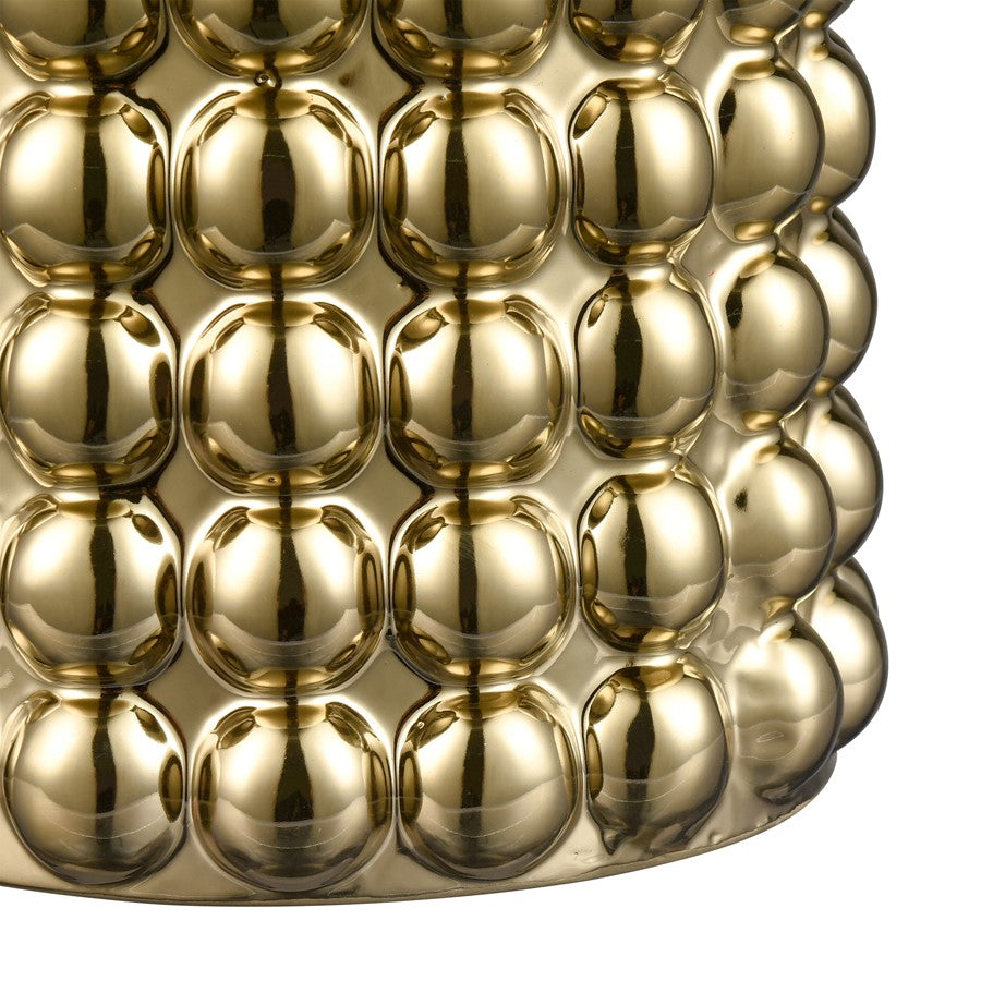 Atlas Lighting Theo 13in Vase | Gold Earthenware | Living Room & Entryway Decor | 6.5 x 6.5 x 13 in | Model AC11637-02