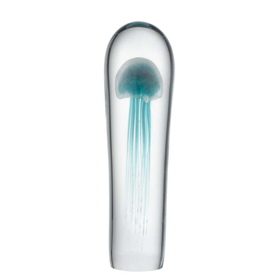 Atlas Lighting Threads 16in Object | Clear & Blue Glass | Living Room & Shelf Decor | 4 x 4 x 16 in | Model AC11638-01