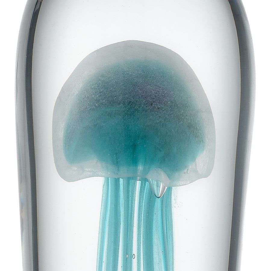 Atlas Lighting Threads 16in Object | Clear & Blue Glass | Living Room & Shelf Decor | 4 x 4 x 16 in | Model AC11638-01