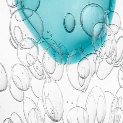 Atlas Lighting Threads Small Object | Clear and Blue Art Glass | Shelf, Console & Coffee Table Decor | 8 x 3 x 11 in | Model AC11639-01