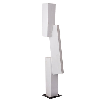 Atlas Lighting Tilt Floor Sculpture | Plaster White Metal with Black Base | Entryway & Living Room Statement Decor | Model AC11642-01