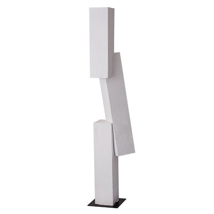 Atlas Lighting Tilt Floor Sculpture | Plaster White Metal with Black Base | Entryway & Living Room Statement Decor | Model AC11642-01