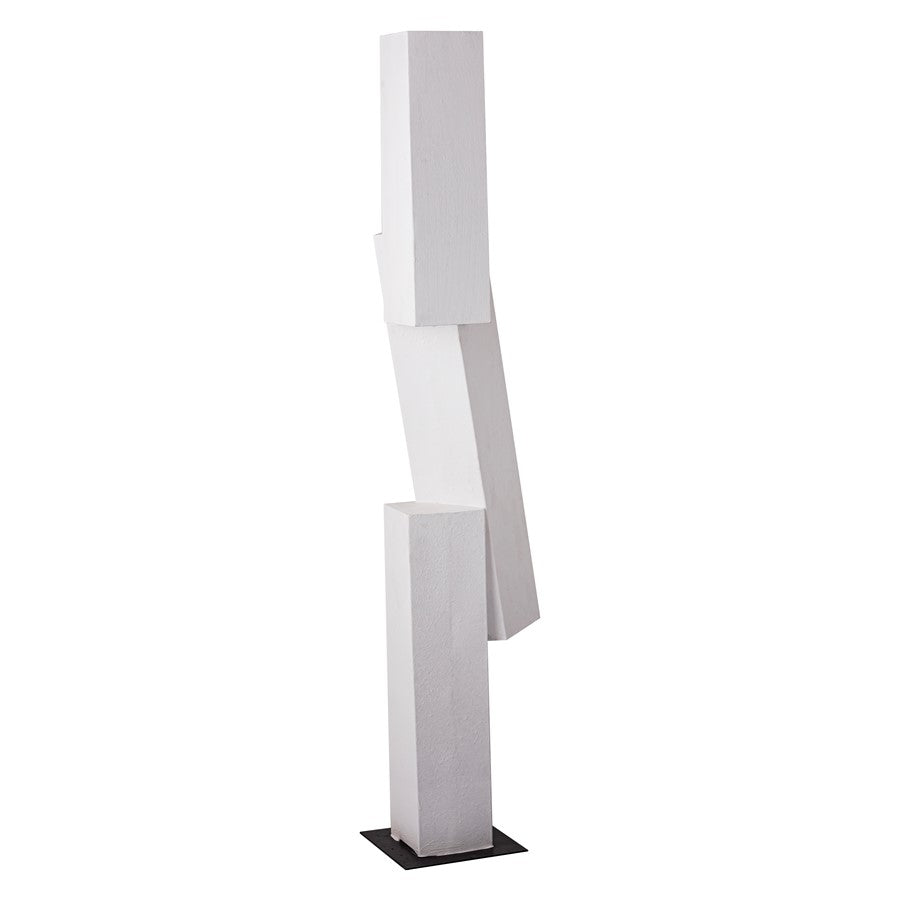 Atlas Lighting Tilt Floor Sculpture | Plaster White Metal with Black Base | Entryway & Living Room Statement Decor | Model AC11642-01