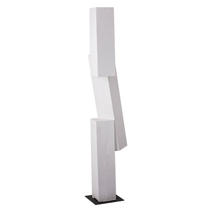 Atlas Lighting Tilt Floor Sculpture | Plaster White Metal with Black Base | Entryway & Living Room Statement Decor | Model AC11642-01