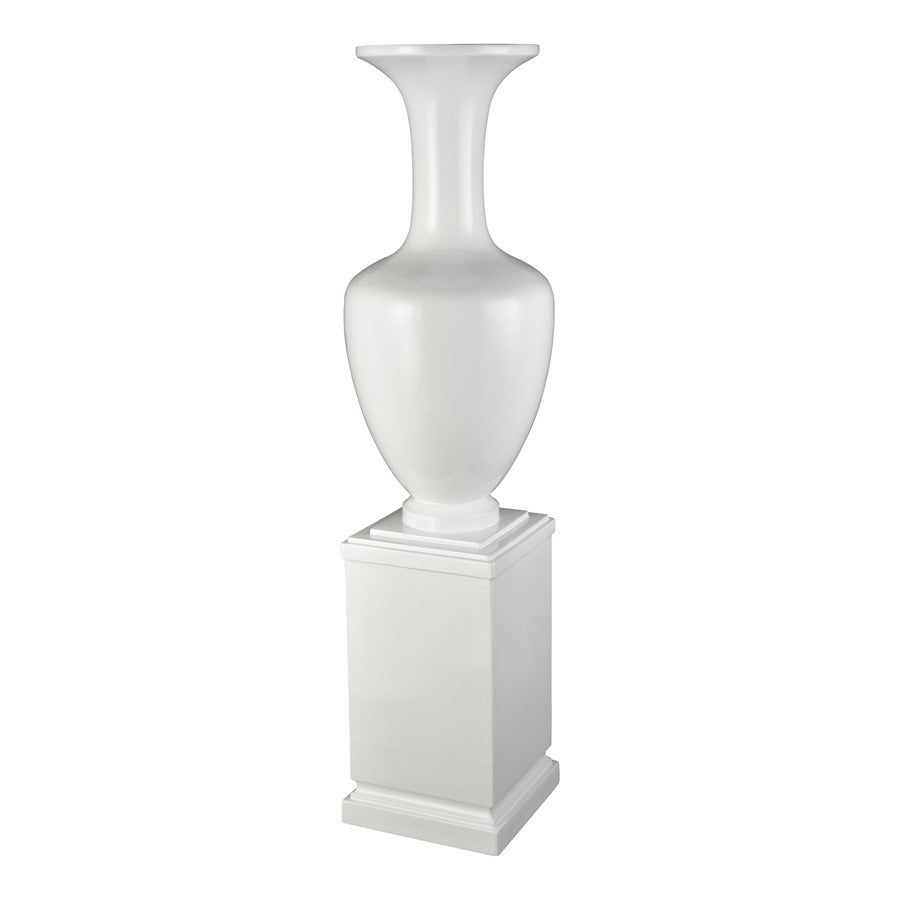 Atlas Lighting Trieste Vase | Gloss White Composite | Floor & Entryway Decor | 15 x 15 x 59 in | Model AC11649-01