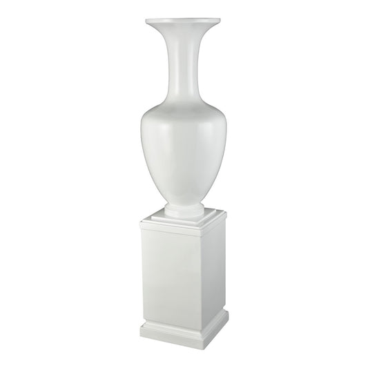 Atlas Lighting Trieste Vase | Gloss White Composite | Floor & Entryway Decor | 15 x 15 x 59 in | Model AC11649-01