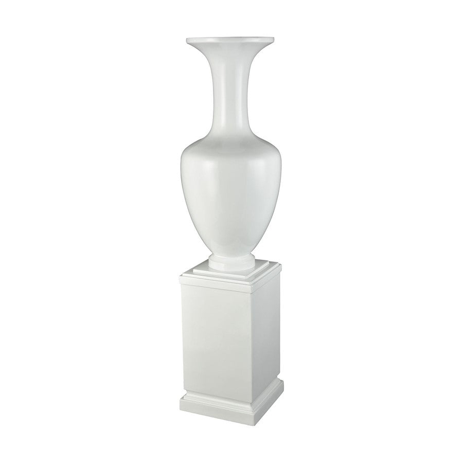 Atlas Lighting Trieste Vase | Gloss White Composite | Floor & Entryway Decor | 15 x 15 x 59 in | Model AC11649-01