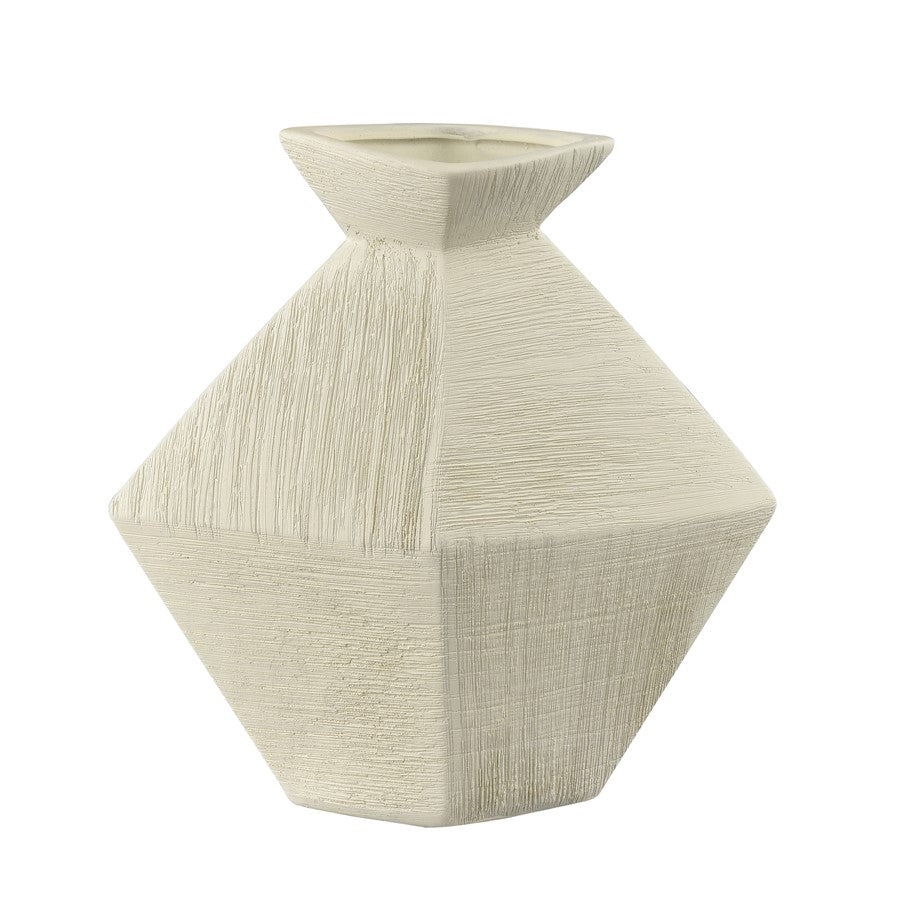 Atlas Lighting Tripp Small Vase | Ivory Earthenware Transitional Decor | Living Room & Entryway Accent | 9.5 x 3.25 x 9.75 in | Model AC11650-01