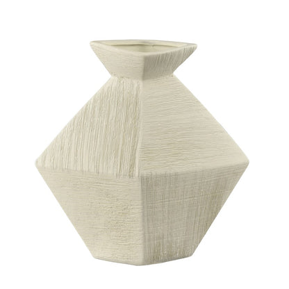 Atlas Lighting Tripp Small Vase | Ivory Earthenware Transitional Decor | Living Room & Entryway Accent | 9.5 x 3.25 x 9.75 in | Model AC11650-01