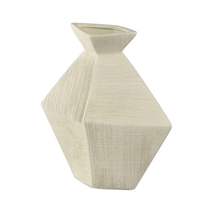 Atlas Lighting Tripp Small Vase | Ivory Earthenware Transitional Decor | Living Room & Entryway Accent | 9.5 x 3.25 x 9.75 in | Model AC11650-01
