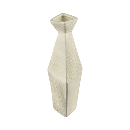 Atlas Lighting Tripp Small Vase | Ivory Earthenware Transitional Decor | Living Room & Entryway Accent | 9.5 x 3.25 x 9.75 in | Model AC11650-01