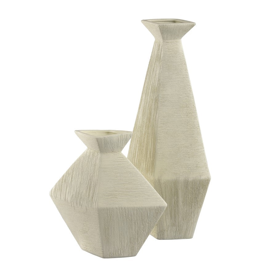 Atlas Lighting Tripp Small Vase | Ivory Earthenware Transitional Decor | Living Room & Entryway Accent | 9.5 x 3.25 x 9.75 in | Model AC11650-01