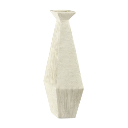 Atlas Lighting Tripp Large Vase | Ivory Earthenware Transitional Decor | Living Room & Entryway Accent | 4.75 x 7.5 x 17.5 in | Model AC11650-02