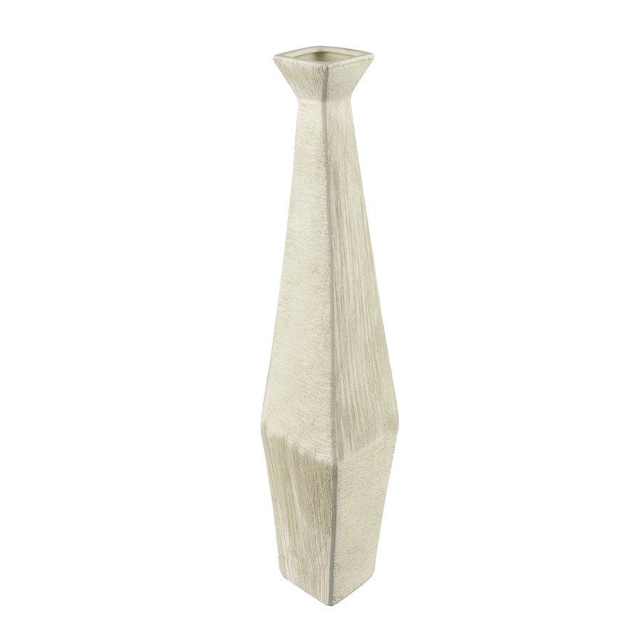 Atlas Lighting Tripp Large Vase | Ivory Earthenware Transitional Decor | Living Room & Entryway Accent | 4.75 x 7.5 x 17.5 in | Model AC11650-02