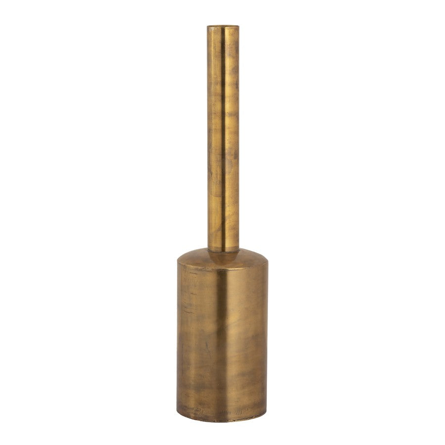 Atlas Lighting Tucker 20in Tall Metal Vase | Antique Gold Finish | Living Room & Entryway Floor Decor | 5 x 5 x 20 in | Model AC11654-01