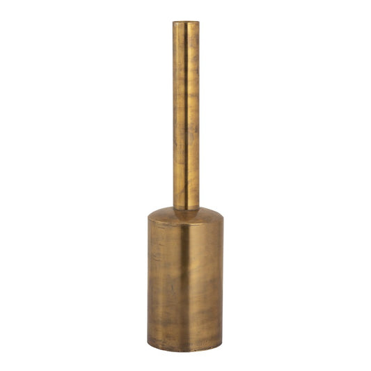 Atlas Lighting Tucker 20in Tall Metal Vase | Antique Gold Finish | Living Room & Entryway Floor Decor | 5 x 5 x 20 in | Model AC11654-01