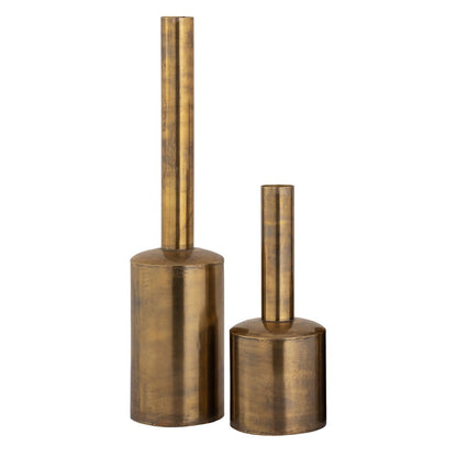 Atlas Lighting Tucker 20in Tall Metal Vase | Antique Gold Finish | Living Room & Entryway Floor Decor | 5 x 5 x 20 in | Model AC11654-01