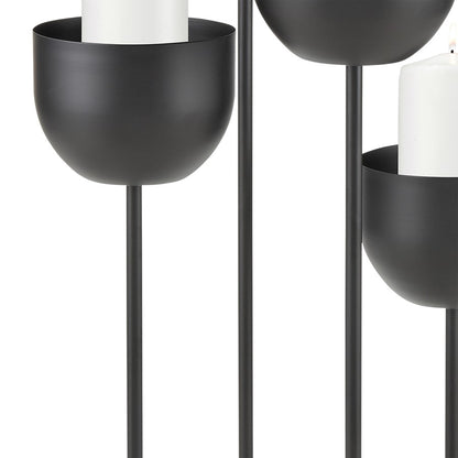 Atlas Lighting Tulip 38in Tall Candleholder | Matte Black Metal with Four Tulip Cups | Dining Room & Mantel Centerpiece | Model AC11656-01