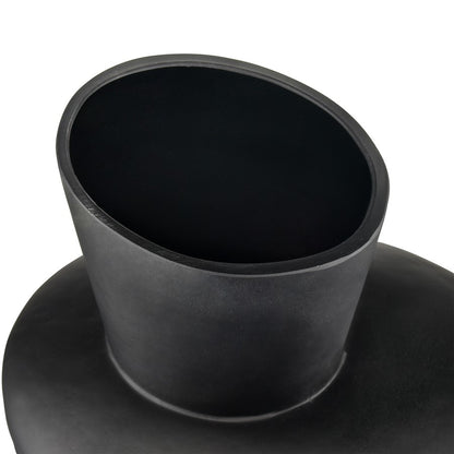 Atlas Lighting Tuxedo Small Vase | Etched Black Textured Glass | Lodge & Modern Decor, Fresh Flowers or Sculpture | Model AC11659-01