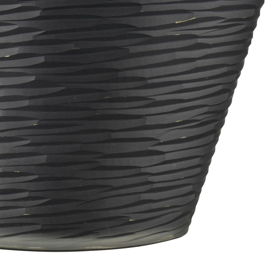 Atlas Lighting Tuxedo Small Vase | Etched Black Textured Glass | Lodge & Modern Decor, Fresh Flowers or Sculpture | Model AC11659-01