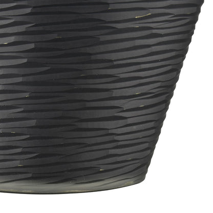 Atlas Lighting Tuxedo Small Vase | Etched Black Textured Glass | Lodge & Modern Decor, Fresh Flowers or Sculpture | Model AC11659-01