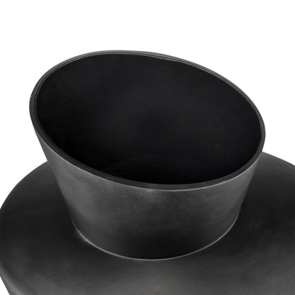 Atlas Lighting Tuxedo Medium Vase | Etched Black Textured Glass | Lodge & Modern Decor, Fresh Flowers or Sculpture | Model AC11659-02