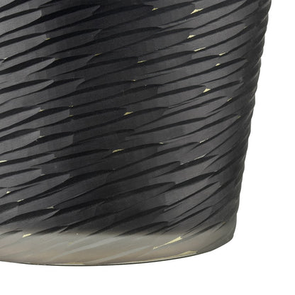 Atlas Lighting Tuxedo Large Vase | Etched Black Textured Glass | Lodge & Modern Decor, Fresh Flowers or Sculpture | Model AC11659-03