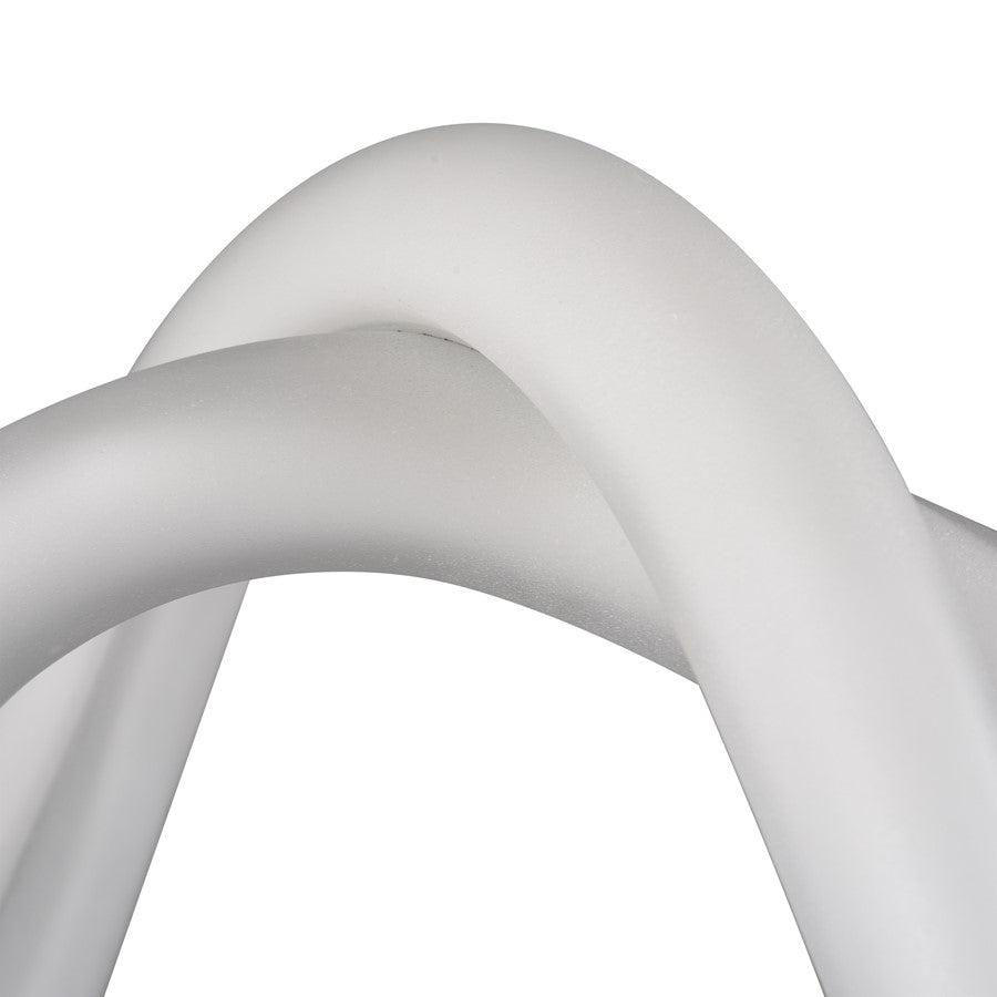 Atlas Lighting Twisted Decorative Object | White Art Glass | Tabletop & Shelf Accent | 11 x 5 x 8 in | Model AC11661-02