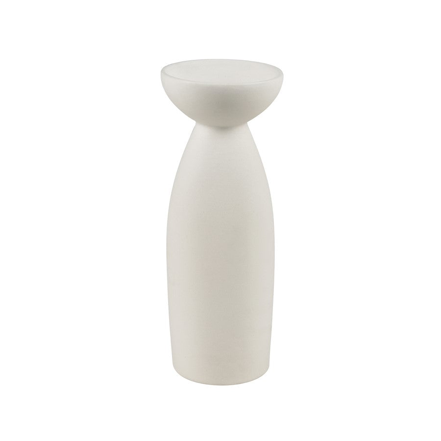 Atlas Lighting Vickers Medium Vase | Matte White Earthenware | Living Room & Entryway Decor | 4 x 4 x 11 in | Model AC11664-01