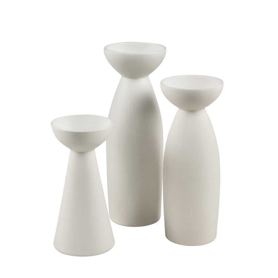Atlas Lighting Vickers Medium Vase | Matte White Earthenware | Living Room & Entryway Decor | 4 x 4 x 11 in | Model AC11664-01