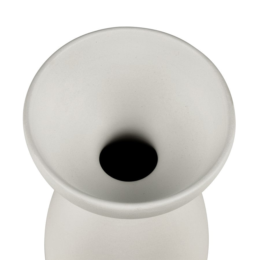 Atlas Lighting Vickers Medium Vase | Matte White Earthenware | Living Room & Entryway Decor | 4 x 4 x 11 in | Model AC11664-01