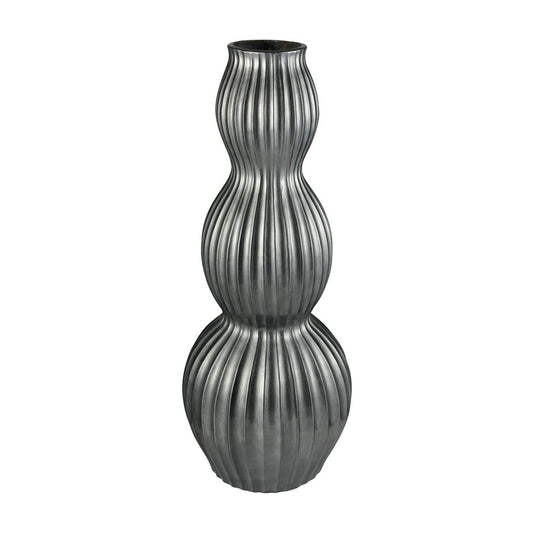 Atlas Lighting Vistula Planter | Pewter Composite Ridged Modern | Patio & Entryway Planter | 17.7 x 17.7 x 47.6 in | Model AC11666-01