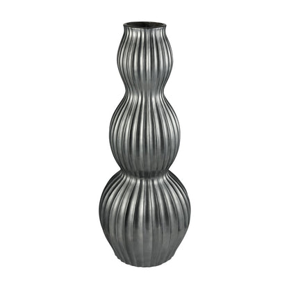 Atlas Lighting Vistula Planter | Pewter Composite Ridged Modern | Patio & Entryway Planter | 17.7 x 17.7 x 47.6 in | Model AC11666-01
