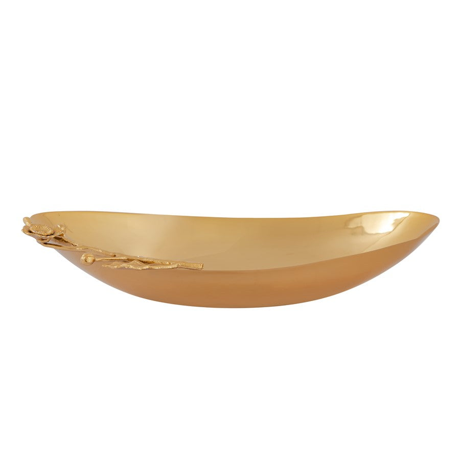 Atlas Lighting Walton Bowl | Gold Metal Organic Decorative | Coffee Table & Entryway Catchall | 14.5 x 7.5 x 3.5 in | Model AC11667-01
